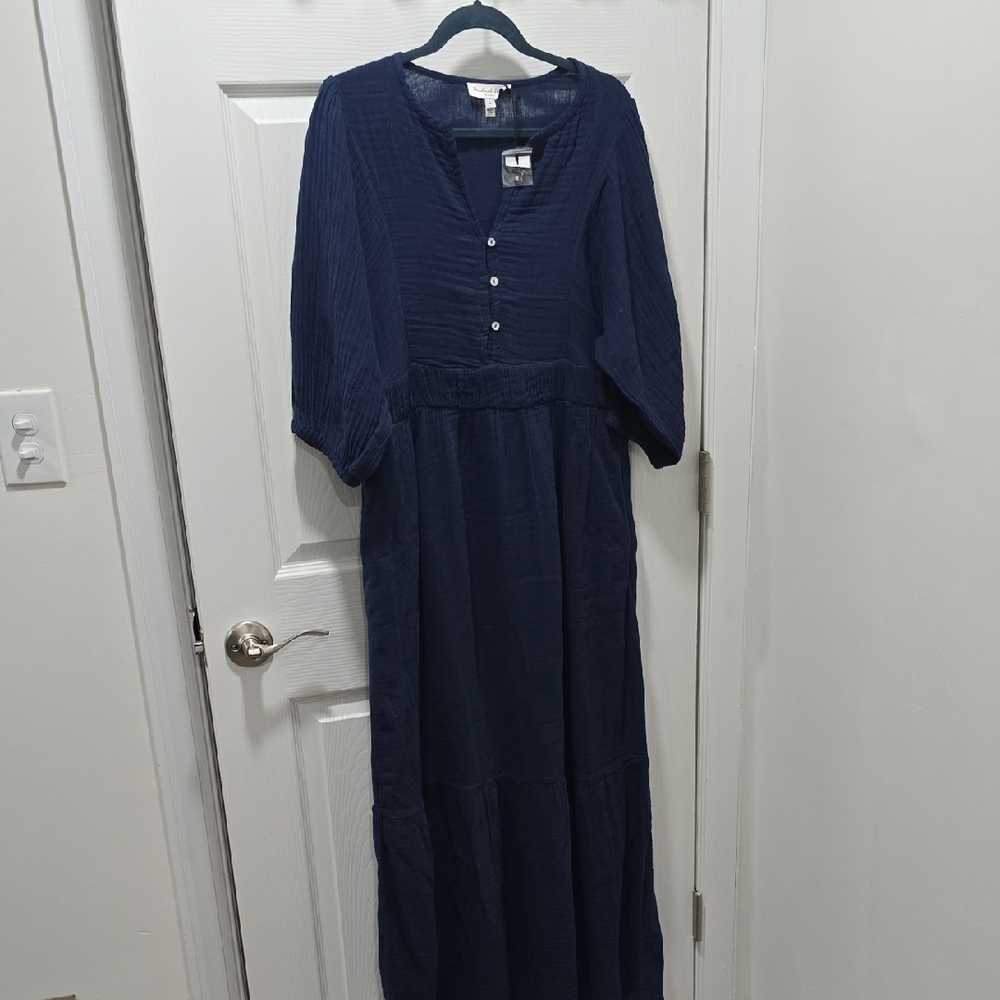 Michael Stars Deep Blue Long Sleeve Dress